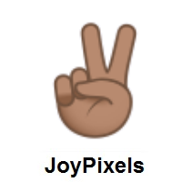 Victory Hand: Medium Skin Tone on JoyPixels