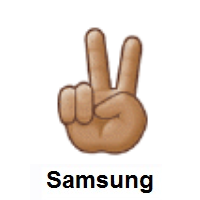 Victory Hand: Medium Skin Tone on Samsung