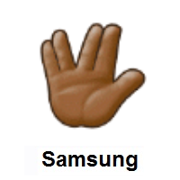 Vulcan Salute: Medium-Dark Skin Tone on Samsung