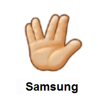 Vulcan Salute: Medium-Light Skin Tone on Samsung