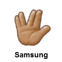 Vulcan Salute: Medium Skin Tone on Samsung