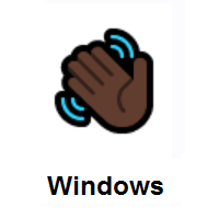 Waving Hand: Dark Skin Tone on Microsoft Windows