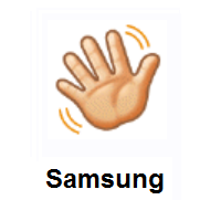 Waving Hand: Light Skin Tone on Samsung