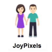 Woman and Man Holding Hands: Light Skin Tone on JoyPixels