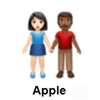Woman and Man Holding Hands: Light Skin Tone, Medium-Dark Skin Tone on Apple iOS