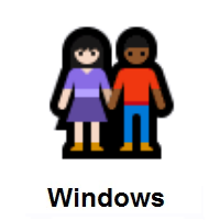 Woman and Man Holding Hands: Light Skin Tone, Medium-Dark Skin Tone on Microsoft Windows