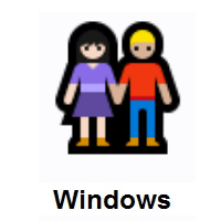Woman and Man Holding Hands: Light Skin Tone, Medium-Light Skin Tone on Microsoft Windows