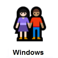 Woman and Man Holding Hands: Light Skin Tone, Medium Skin Tone on Microsoft Windows