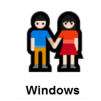 Woman and Man Holding Hands: Light Skin Tone on Microsoft Windows