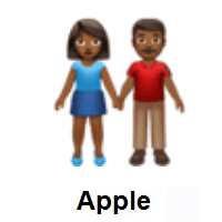 Woman and Man Holding Hands: Medium-Dark Skin Tone on Apple iOS