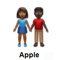 Woman and Man Holding Hands: Medium-Dark Skin Tone, Dark Skin Tone on Apple iOS