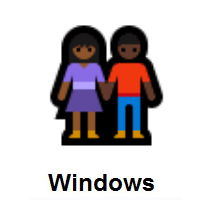 Woman and Man Holding Hands: Medium-Dark Skin Tone, Dark Skin Tone on Microsoft Windows