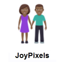 Woman and Man Holding Hands: Medium-Dark Skin Tone on JoyPixels