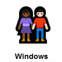 Woman and Man Holding Hands: Medium-Dark Skin Tone, Light Skin Tone on Microsoft Windows
