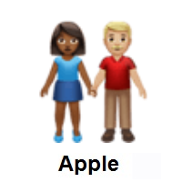 Woman and Man Holding Hands: Medium-Dark Skin Tone, Medium-Light Skin Tone on Apple iOS