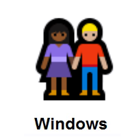 Woman and Man Holding Hands: Medium-Dark Skin Tone, Medium-Light Skin Tone on Microsoft Windows