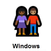 Woman and Man Holding Hands: Medium-Dark Skin Tone, Medium Skin Tone on Microsoft Windows