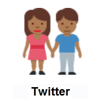 Woman and Man Holding Hands: Medium-Dark Skin Tone on Twitter Twemoji
