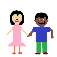 Woman and Man Holding Hands: Medium-Light Skin Tone, Dark Skin Tone