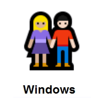 Woman and Man Holding Hands: Medium-Light Skin Tone, Light Skin Tone on Microsoft Windows