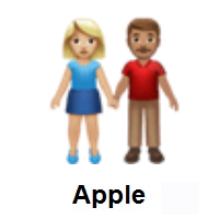 Woman and Man Holding Hands: Medium-Light Skin Tone, Medium Skin Tone on Apple iOS