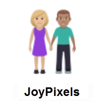 Woman and Man Holding Hands: Medium-Light Skin Tone, Medium Skin Tone on JoyPixels
