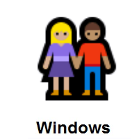 Woman and Man Holding Hands: Medium-Light Skin Tone, Medium Skin Tone on Microsoft Windows