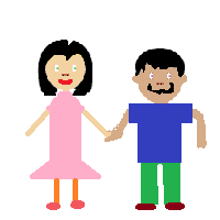 Woman and Man Holding Hands: Medium-Light Skin Tone, Medium Skin Tone