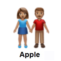 Woman and Man Holding Hands: Medium Skin Tone on Apple iOS