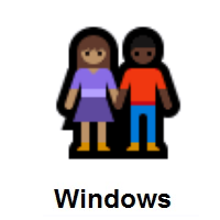 Woman and Man Holding Hands: Medium Skin Tone, Dark Skin Tone on Microsoft Windows