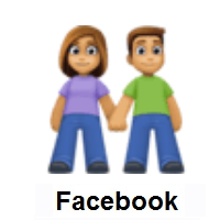 Woman and Man Holding Hands: Medium Skin Tone on Facebook