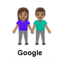 Woman and Man Holding Hands: Medium Skin Tone on Google Android