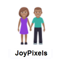 Woman and Man Holding Hands: Medium Skin Tone on JoyPixels