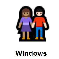 Woman and Man Holding Hands: Medium Skin Tone, Light Skin Tone on Microsoft Windows