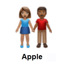 Woman and Man Holding Hands: Medium Skin Tone, Medium-Dark Skin Tone on Apple iOS