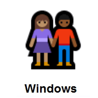Woman and Man Holding Hands: Medium Skin Tone, Medium-Dark Skin Tone on Microsoft Windows
