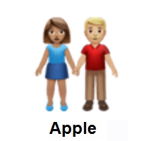 Woman and Man Holding Hands: Medium Skin Tone, Medium-Light Skin Tone on Apple iOS
