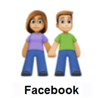 Woman and Man Holding Hands: Medium Skin Tone, Medium-Light Skin Tone on Facebook