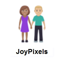 Woman and Man Holding Hands: Medium Skin Tone, Medium-Light Skin Tone on JoyPixels