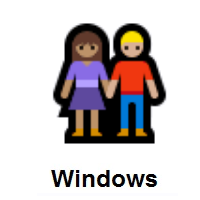 Woman and Man Holding Hands: Medium Skin Tone, Medium-Light Skin Tone on Microsoft Windows