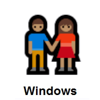 Woman and Man Holding Hands: Medium Skin Tone on Microsoft Windows