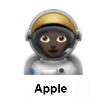 Woman Astronaut: Dark Skin Tone on Apple iOS