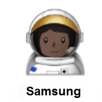 Woman Astronaut: Dark Skin Tone on Samsung