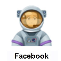 Woman Astronaut: Light Skin Tone on Facebook