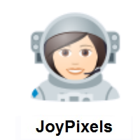 Woman Astronaut: Light Skin Tone on JoyPixels