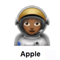 Woman Astronaut: Medium-Dark Skin Tone on Apple iOS