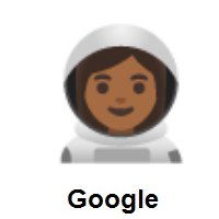 Woman Astronaut: Medium-Dark Skin Tone on Google Android