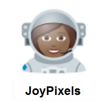 Woman Astronaut: Medium-Dark Skin Tone on JoyPixels
