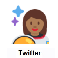 Woman Astronaut: Medium-Dark Skin Tone on Twitter Twemoji