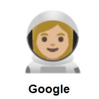 Woman Astronaut: Medium-Light Skin Tone on Google Android